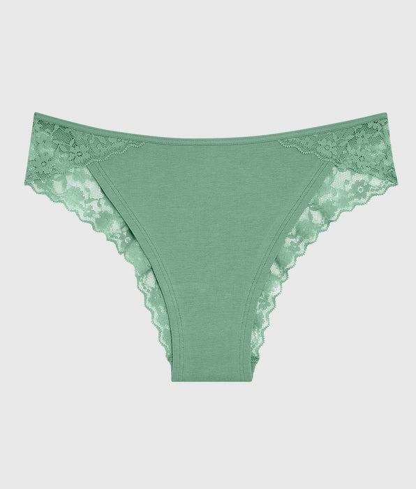 La Senza Cheeky Panty with Lace Trim in Wintermint