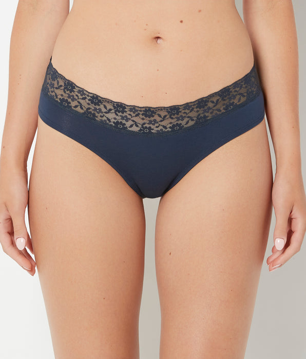 La Senza Hipster Panty With Lace Trim in Navy Blazer