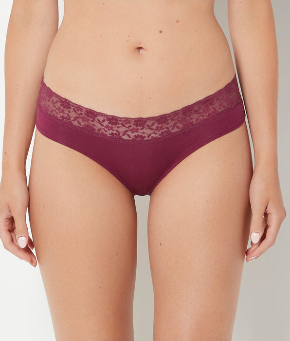 La Senza Taille basse avec bordure en dentelle violet magenta