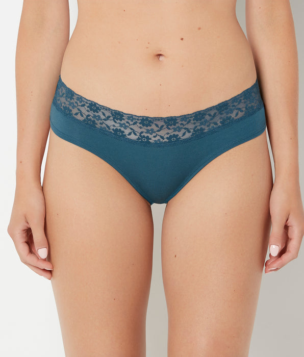 La Senza Taille basse avec bordure en dentelle bleu légion