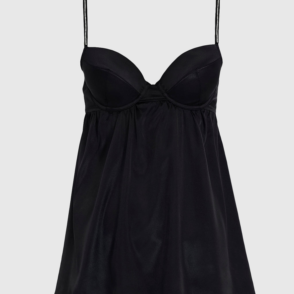 black dress with red lipstick Lace Up Side Lingerie Dress | New by HOT