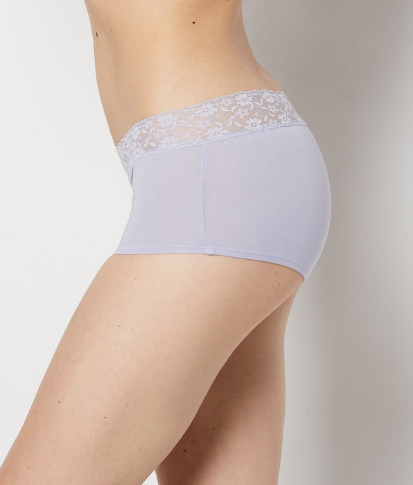 La Senza Boyshort Panty With Lace Trim in Cosmic Sky
