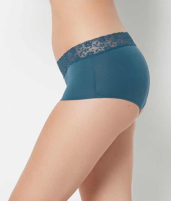La Senza Boyshort Panty With Lace Trim in Legion Blue