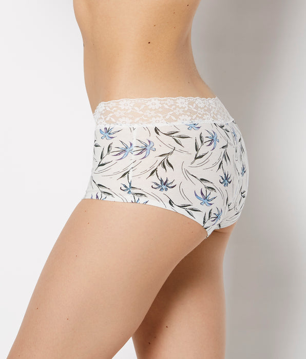 La Senza Culotte garçonne en coton feuillage léger avec bordure dentelle