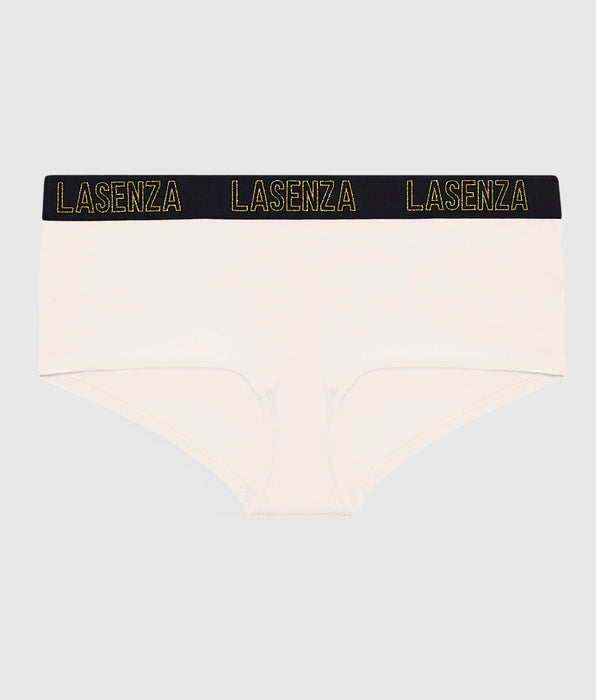 La Senza Boyshort Panty with Logo Band in Ivory Dawn