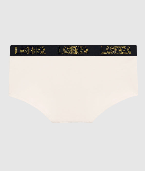 La Senza Boyshort Panty with Logo Band in Ivory Dawn