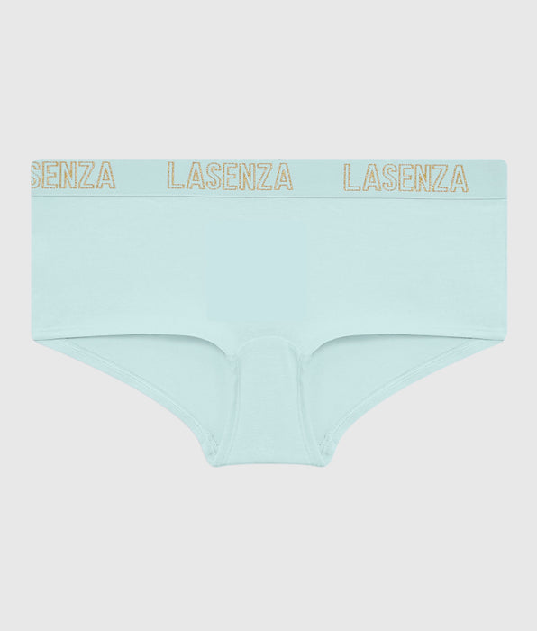 La Senza Boyshort Panty with Logo Band in Vista Blue