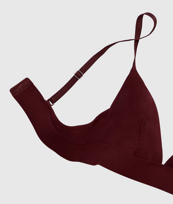 La Senza Unlined Bralette with V Neck in Red Wine