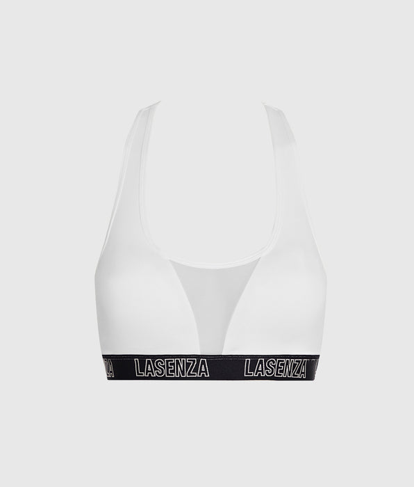 La Senza Low Impact Logo Sports Bra in Ivory