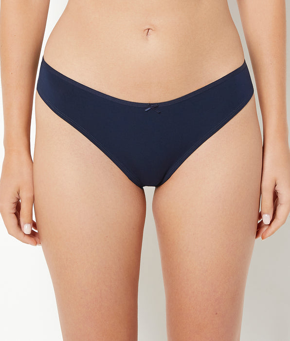 La Senza Ultrasoft Thong Panty with Bow Detail in Navy Blazer
