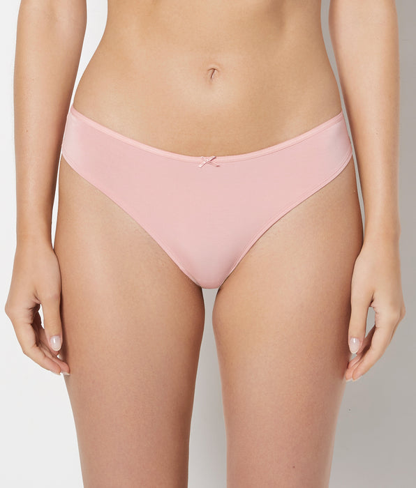 La Senza Ultrasoft Thong Panty with Bow Detail in Rose Elegance