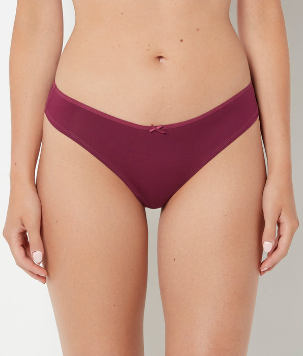 La Senza Ultrasoft Thong Panty with Bow Detail in Magenta Purple