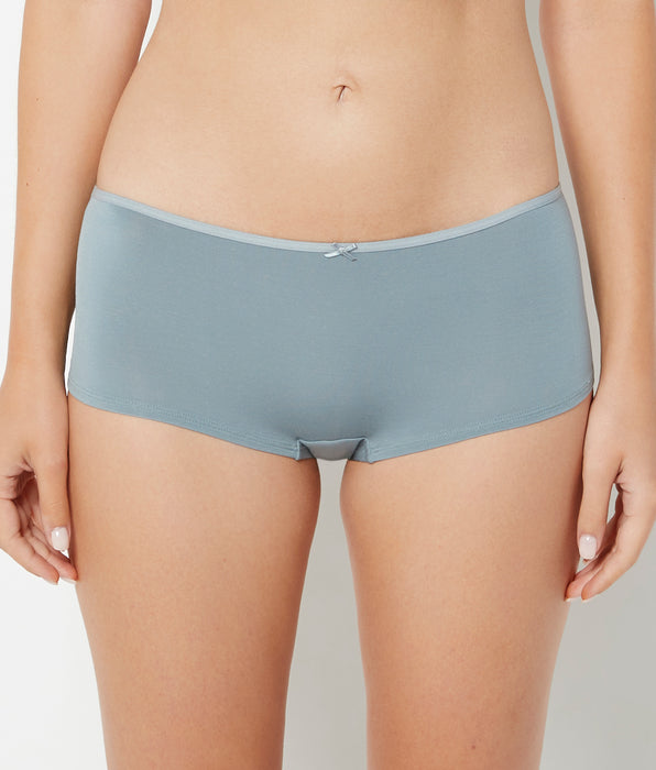 La Senza Ultrasoft Boyshort Panty with Bow Detail in Lead