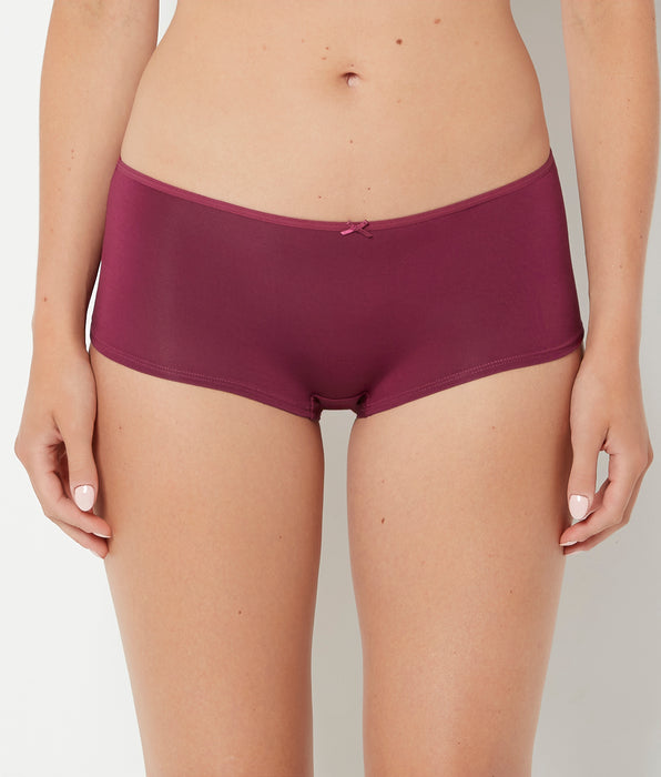 La Senza Ultrasoft Boyshort Panty with Bow Detail in Magenta Purple