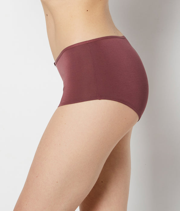 La Senza Ultrasoft Boyshort Panty with Bow Detail in Plum Wine