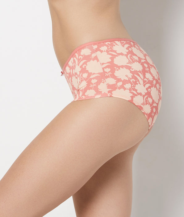 La Senza Ultrasoft Boyshort Panty with Bow Detail in Blush Floral Silhouette
