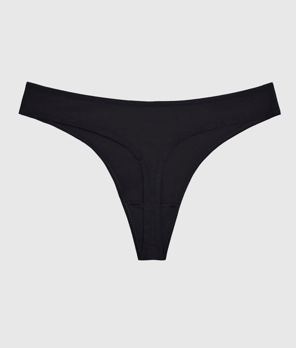 La Senza Microfiber Thong Panty in Smoulder Black