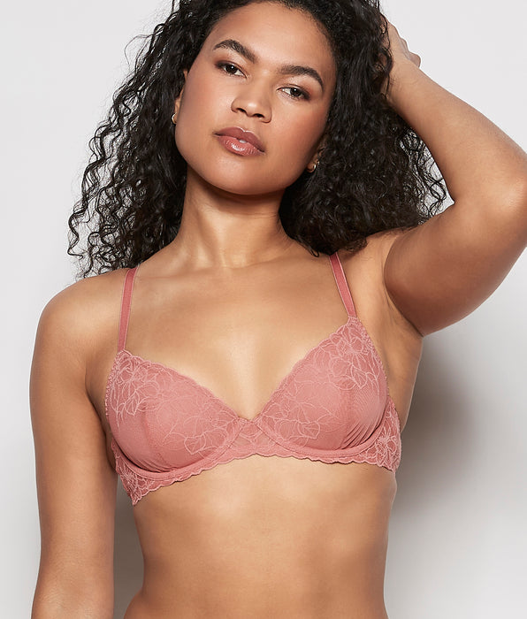 La Senza Unlined Lace Demi Bra in Rosy Blush
