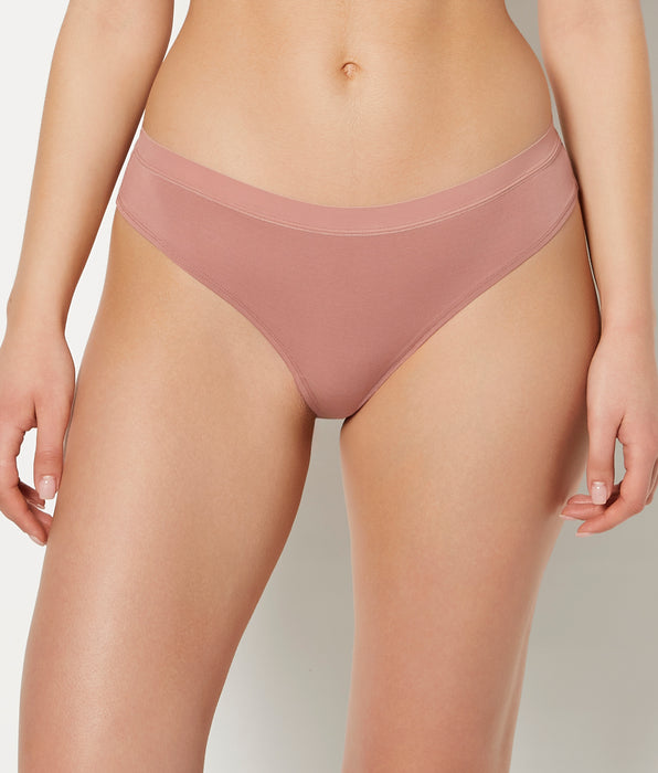 La Senza Thong Panty With Vanishing Trim in Deer