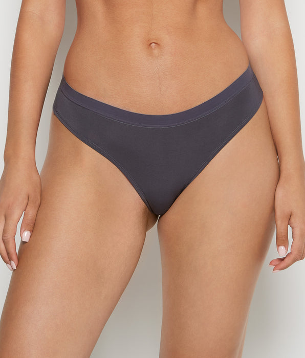 La Senza Thong Panty With Vanishing Trim in Ebony