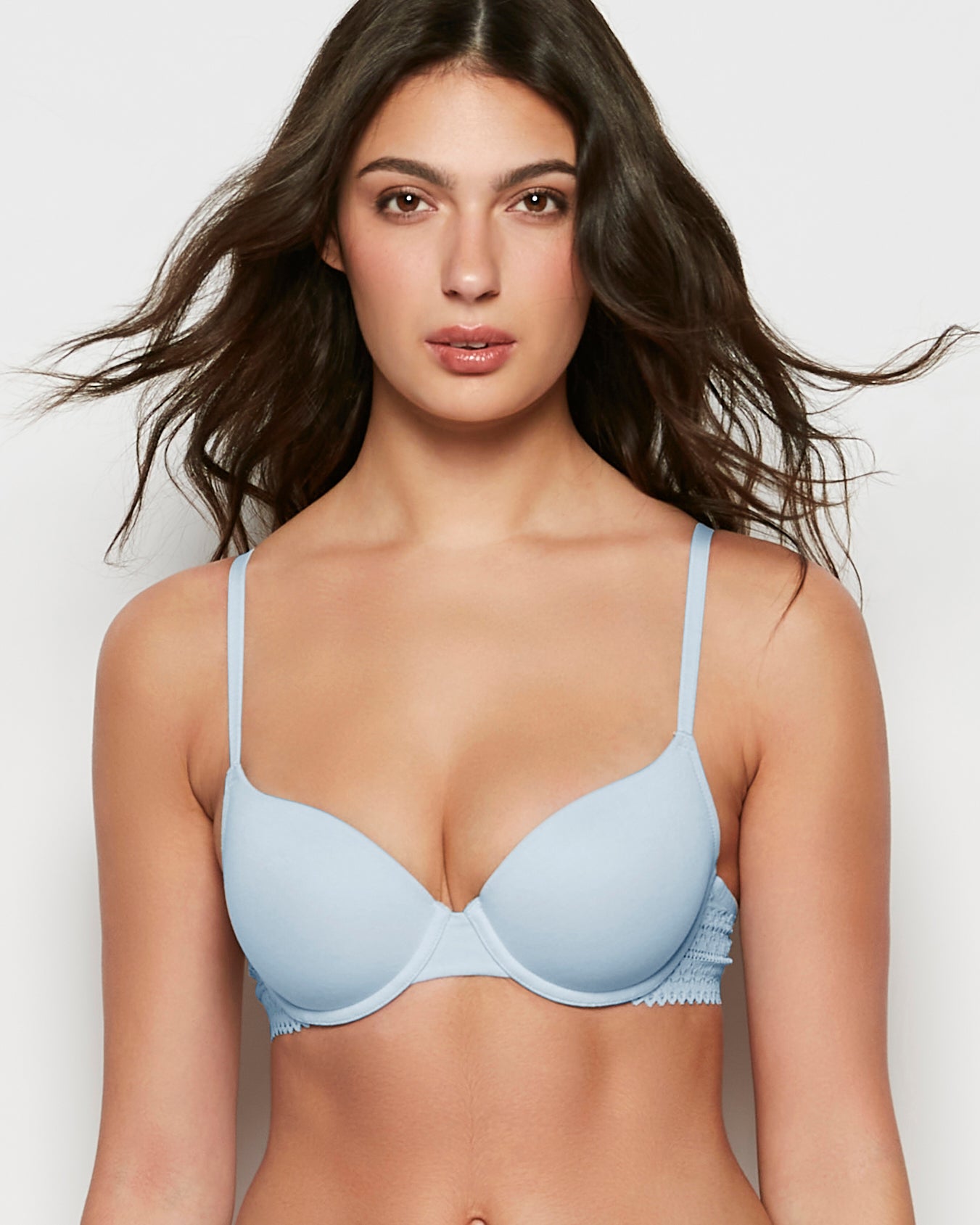 Lightly Lined Demi Bra in Subdued Blue