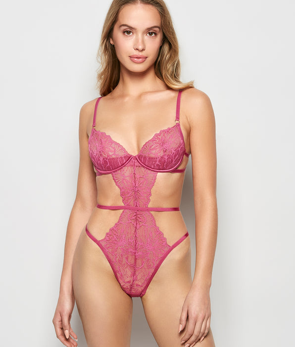 La Senza Barely There Unlined Bodysuit in Electric Rouge