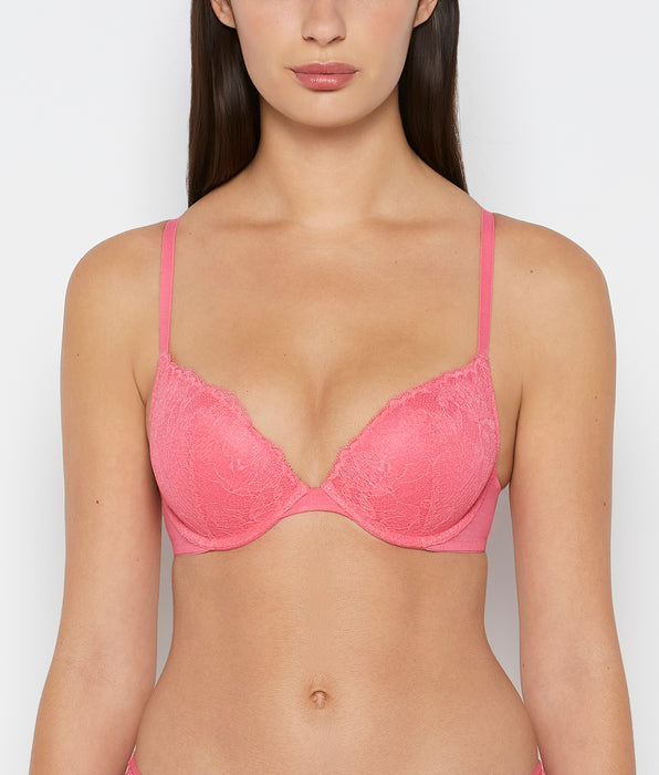 La Senza Lace Push Up Bra in Hot Pink