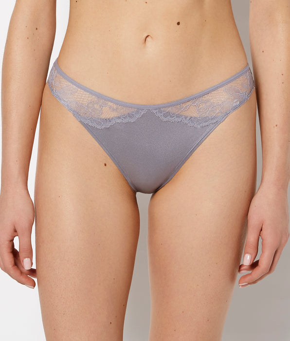 La Senza Tanga en microfibre avec bordure mercure