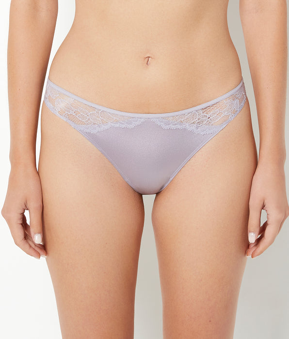 La Senza Thong Panty With Lace Micro Trim in Lavender Aura