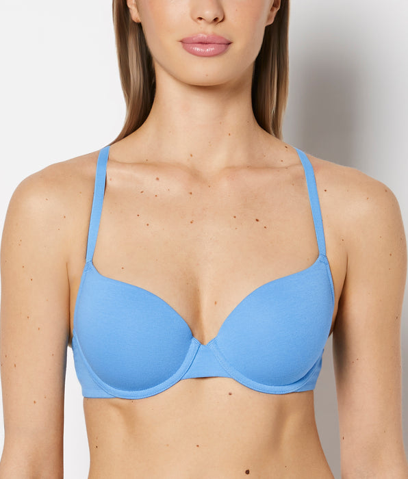 La Senza Lightly Lined Demi Cotton bra in Azure Blue