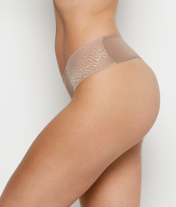 La Senza Cheeky Thong Panty with Logo in Leafless Tree