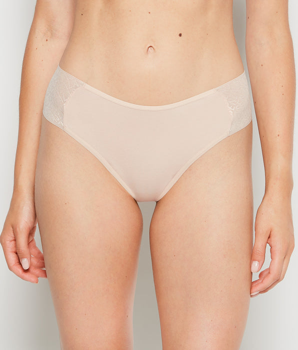La Senza Cheeky Thong Panty with Logo in Cameo Rose