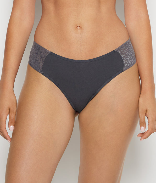 La Senza Culotte tanga coquine avec logo in Ébène