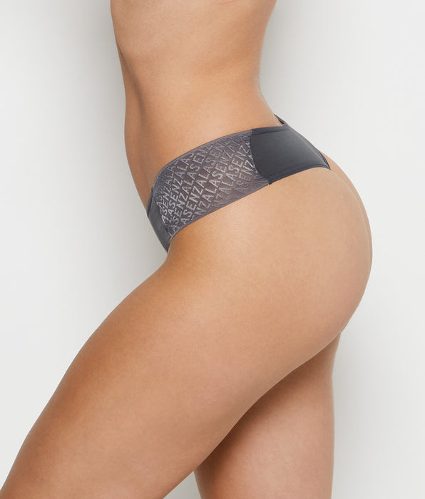 La Senza Culotte tanga coquine avec logo in Ébène