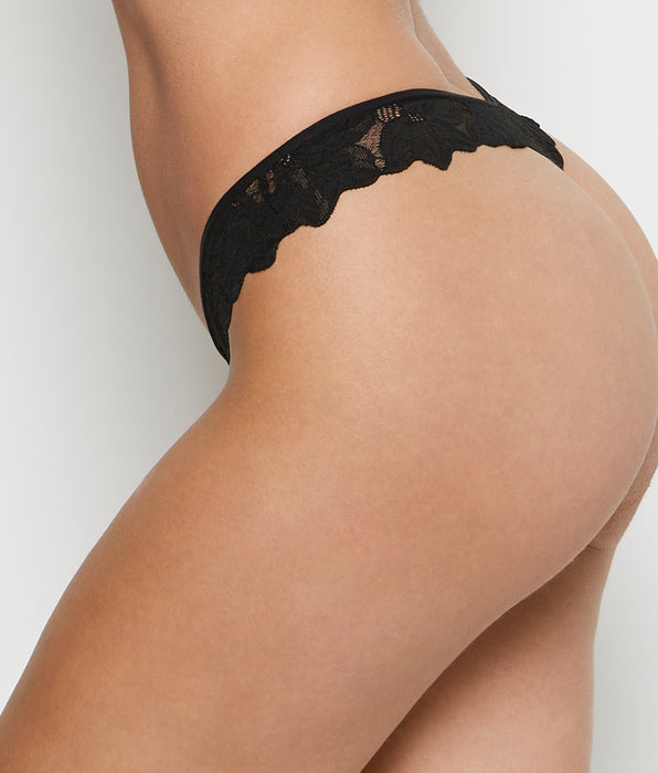 La Senza Diva Thong Panty in Tuxedo Black
