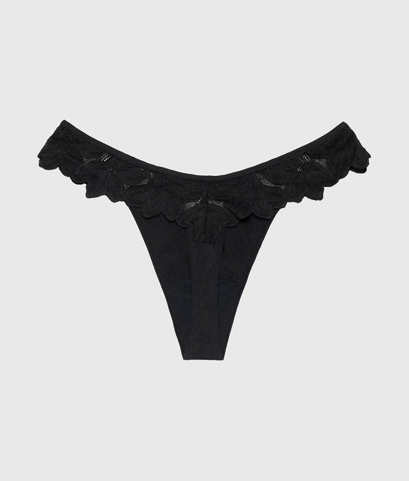 La Senza Diva Thong Panty in Tuxedo Black
