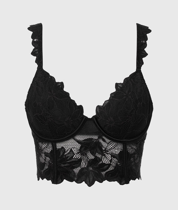 La Senza Demi Cup Bustier in Tuxedo Black