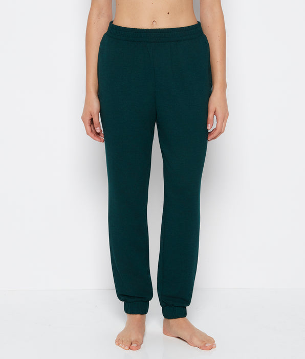La Senza French Terry Sleep Pant in Emerald Green Heather