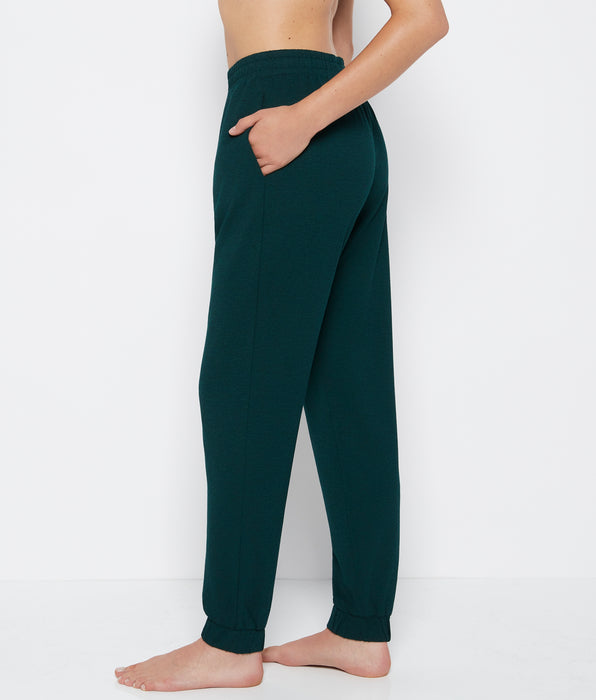 La Senza French Terry Sleep Pant in Emerald Green Heather
