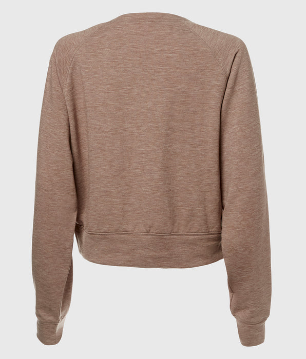 La Senza French Terry Crew Neck Sleep Top in Leafless Tree Heather
