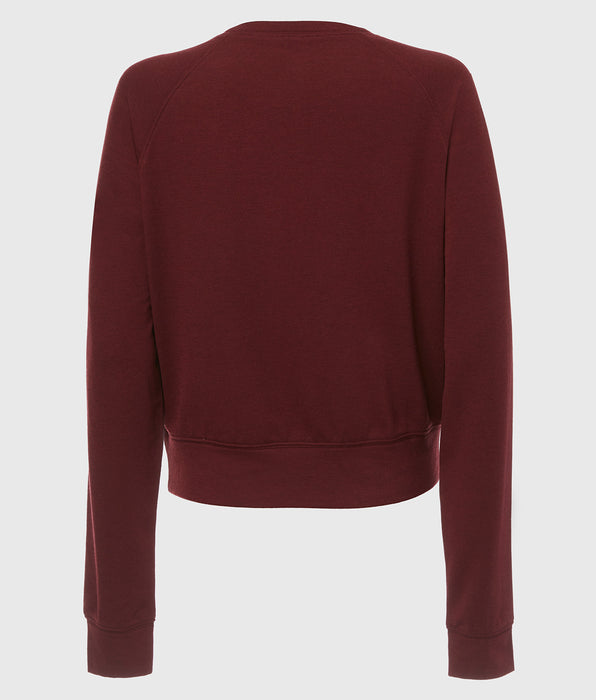 La Senza French Terry Crew Neck Sleep Top in Russian Ruby Heather