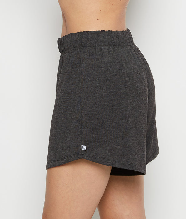 La Senza French Terry Sleep Short in Charcoal Heather