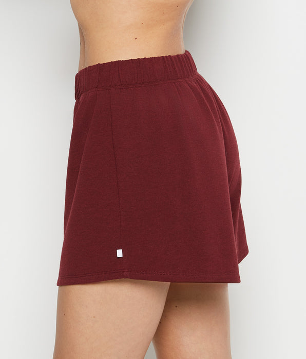 La Senza French Terry Sleep Short in Russian Ruby Heather