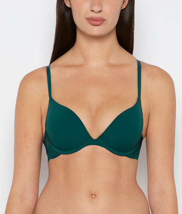 La Senza Séduisant soutien-gorge avec bonnets de microfibre et côté en dentelle vert émeraude