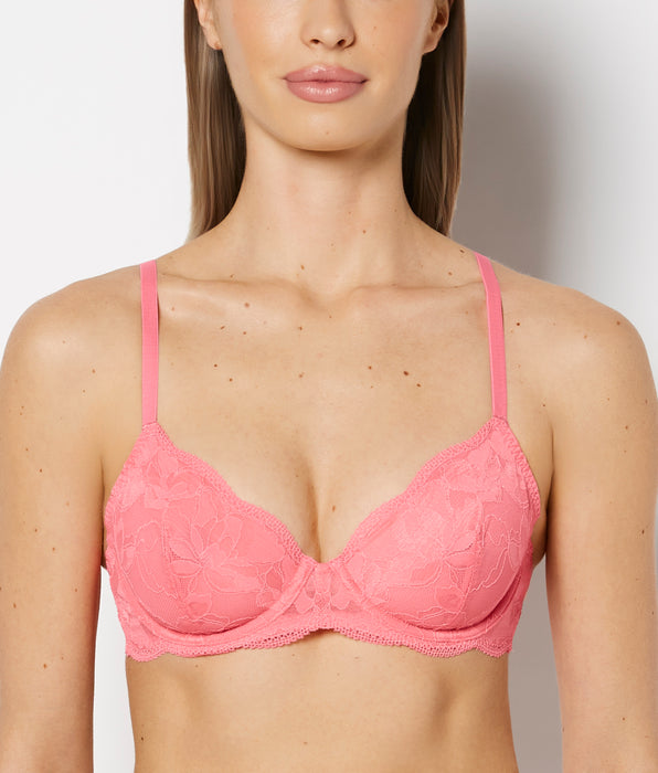 La Senza Unlined Demi Bra in Charmed Lace in Pink Lemonade
