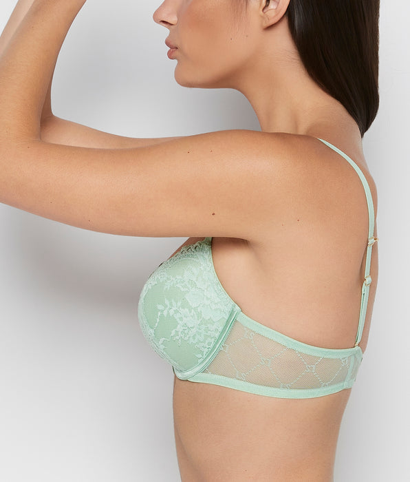 La Senza Push up Opulent Lace bra with Mesh Wing in Hemlock