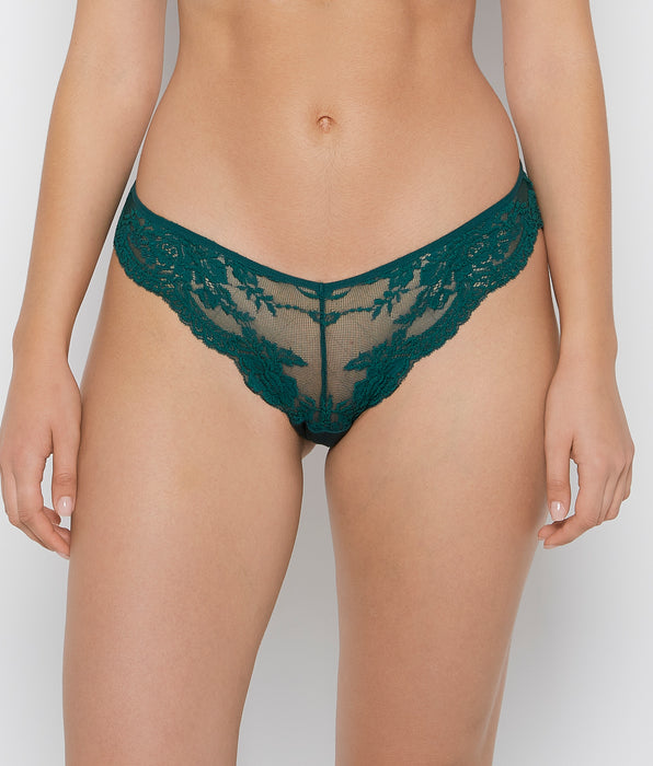 La Senza Diva Cheeky V-Waist Lace Panty in Emerald Green