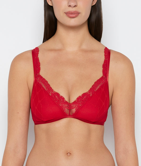 La Senza Soutien-gorge demi-buste en filet cramoisi
