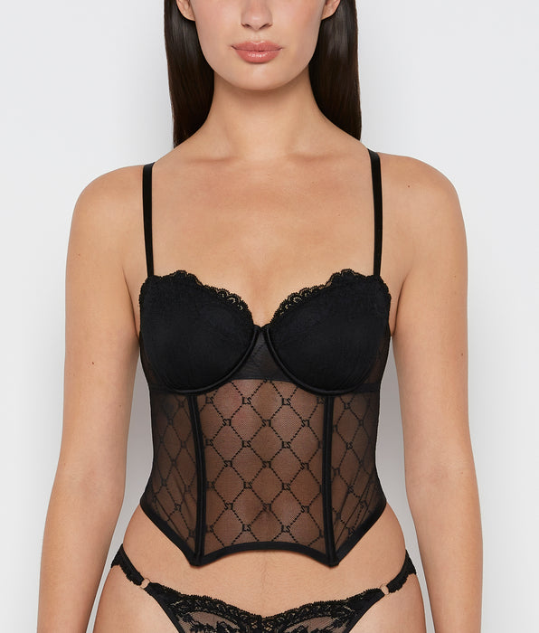 La Senza Bustier balconnet en filet smoking noir