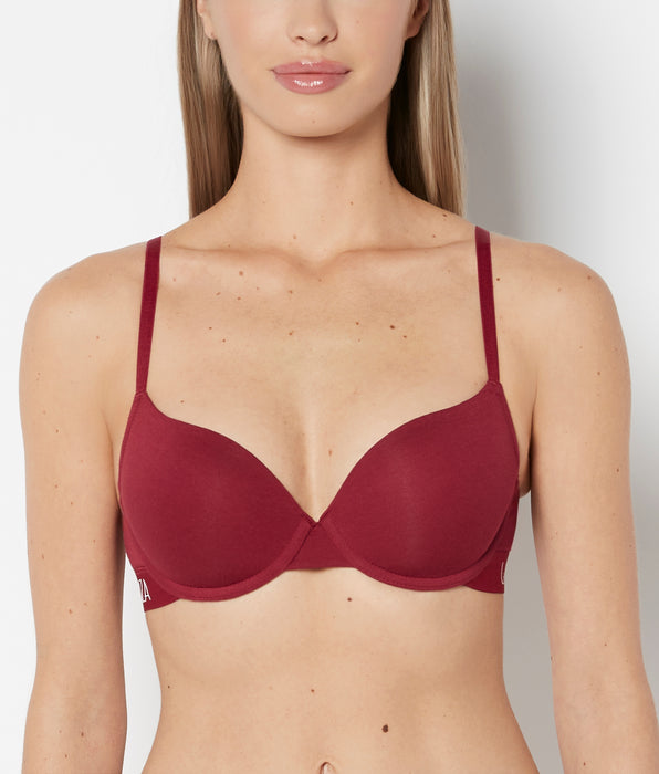 La Senza Lightly Lined Demi Cotton bra in Plum Rose